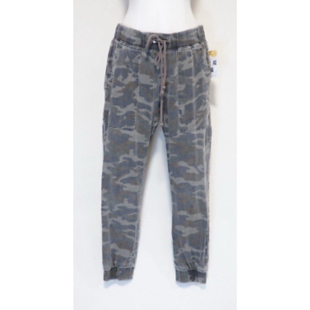 Cloth & Stone Green Camo Jogger Pants W/ Elastic Drawstring Waist, US Size S